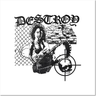 Destroy - Hardcore Punk Design - White Posters and Art